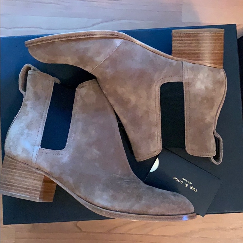 Rag & Bone Walker Camel Suede Ankle Boots - Picture 3 of 8